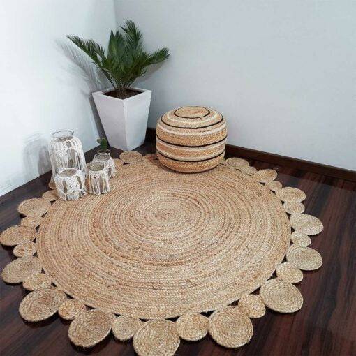Jute braided Outer Circle Area Rug