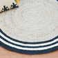Jute Rugs Design With Beige and Balck Trips Strips - 90 CM