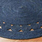 Handmakers Jute Indoor mats with blue Inner Circle - 90 CM
