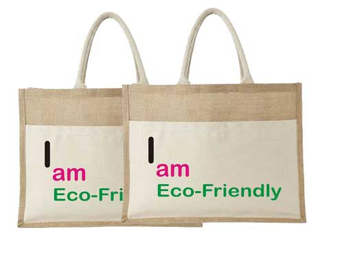 Natural Jute Cloth Handbag With Eco-Friendly (Set of 2)