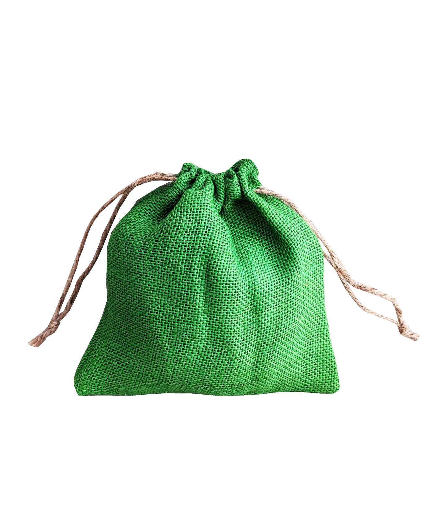Handmakes Natural Pure Green Jute Gift Potli Bags 7X8 Gift Pouches