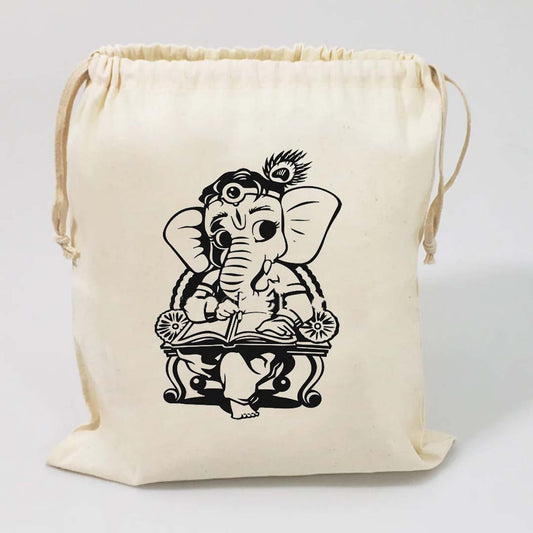 Handmakers Ganesha Cotton Potli Bag 2