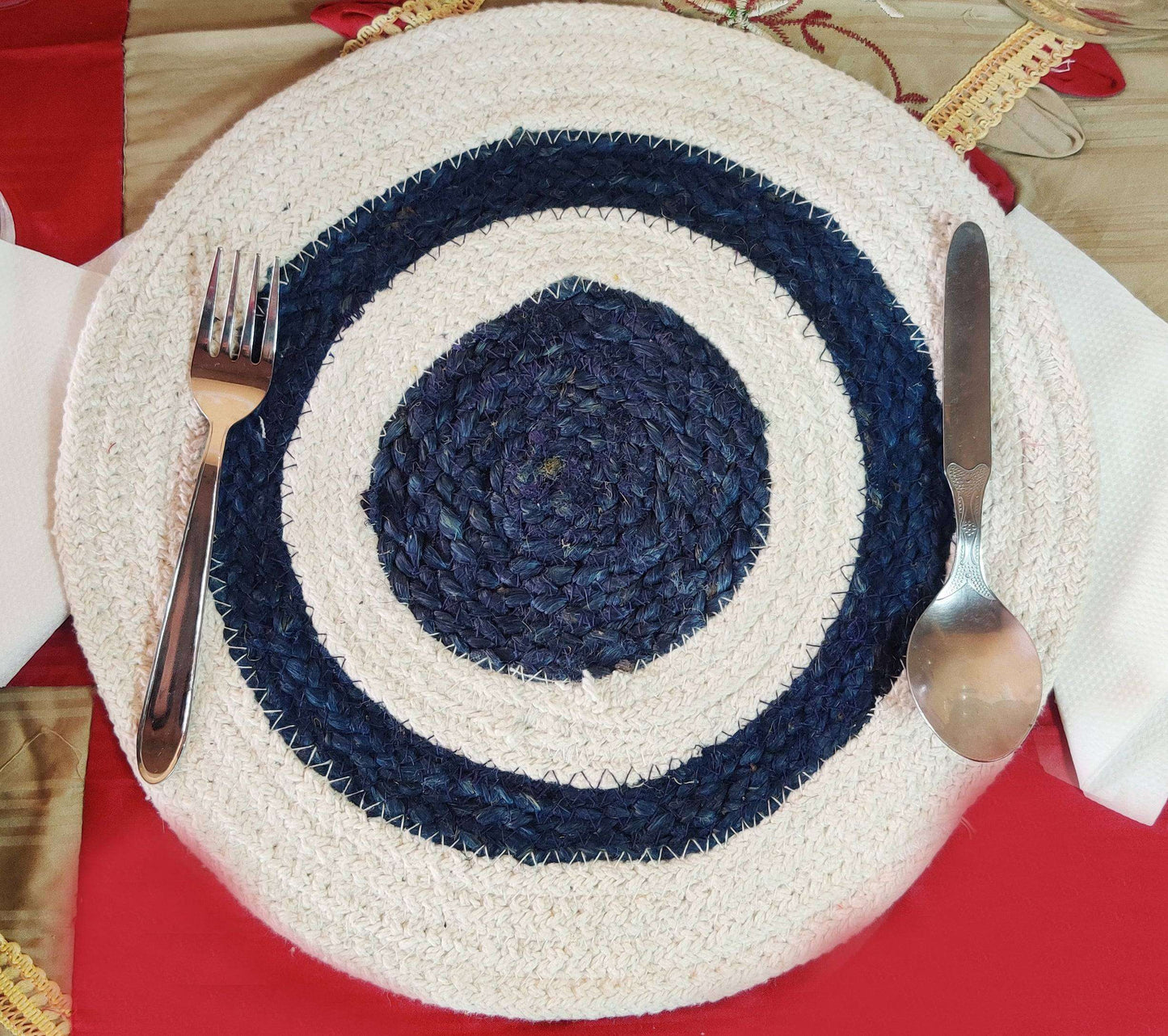 White & Blue Dinning Tablemat (Set of 4)