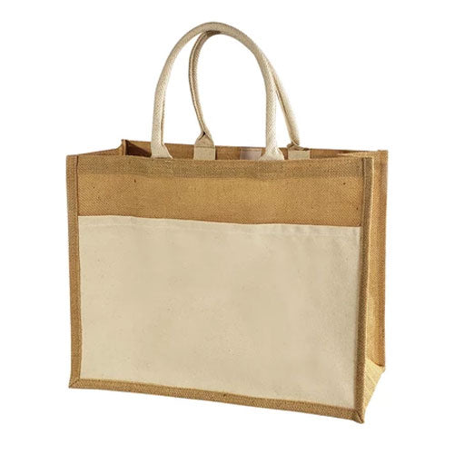 Natural Jute Cloth Handbag With Organic (Set of 2)