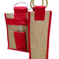 Natural pure Jute Handbags and bottle bags With Red Color