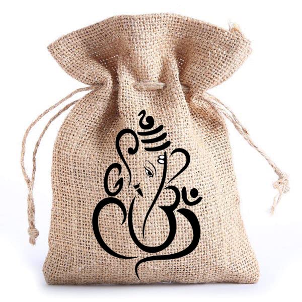 Lord Ganesha Printed Jute Bag