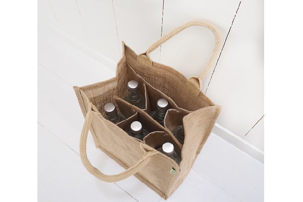 Handmakers  Natural Jute  Bottle Bag for water , Wine Pack of 2