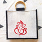 Elegant Jute Wedding Favor Bags with Black Color Personalized Jute Bags for a Memorable Wedding Celebration