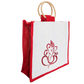 Personalized Jute Bags for Weddings 3-Pack Blue, Red, and Green Color Combination