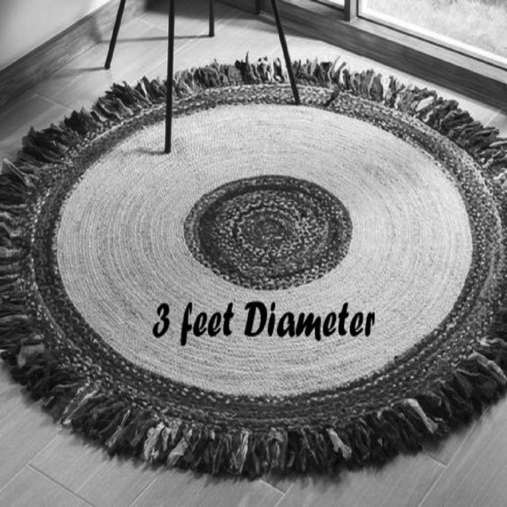 Handmaker ! Jute and cotton are rug with cutting strips for living room