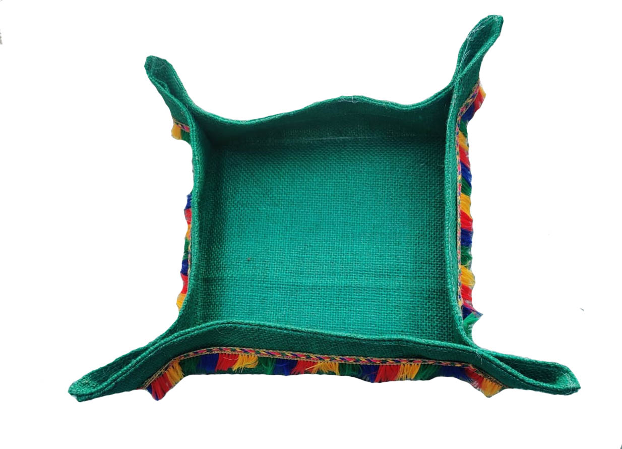 green jute tea tray for gifts