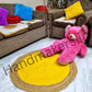 Natural Jute Rugs With Yellow and Beige Strips - 90 CM