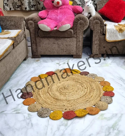 Handcrafted jute and cotton rug