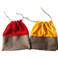 Handmakers Red Yellow Velvet with Eco Fabric Potli bags for wedding (set of 4)