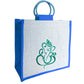 Personalized Jute Bags for Weddings 3-Pack Blue, Red, and Green Color Combination