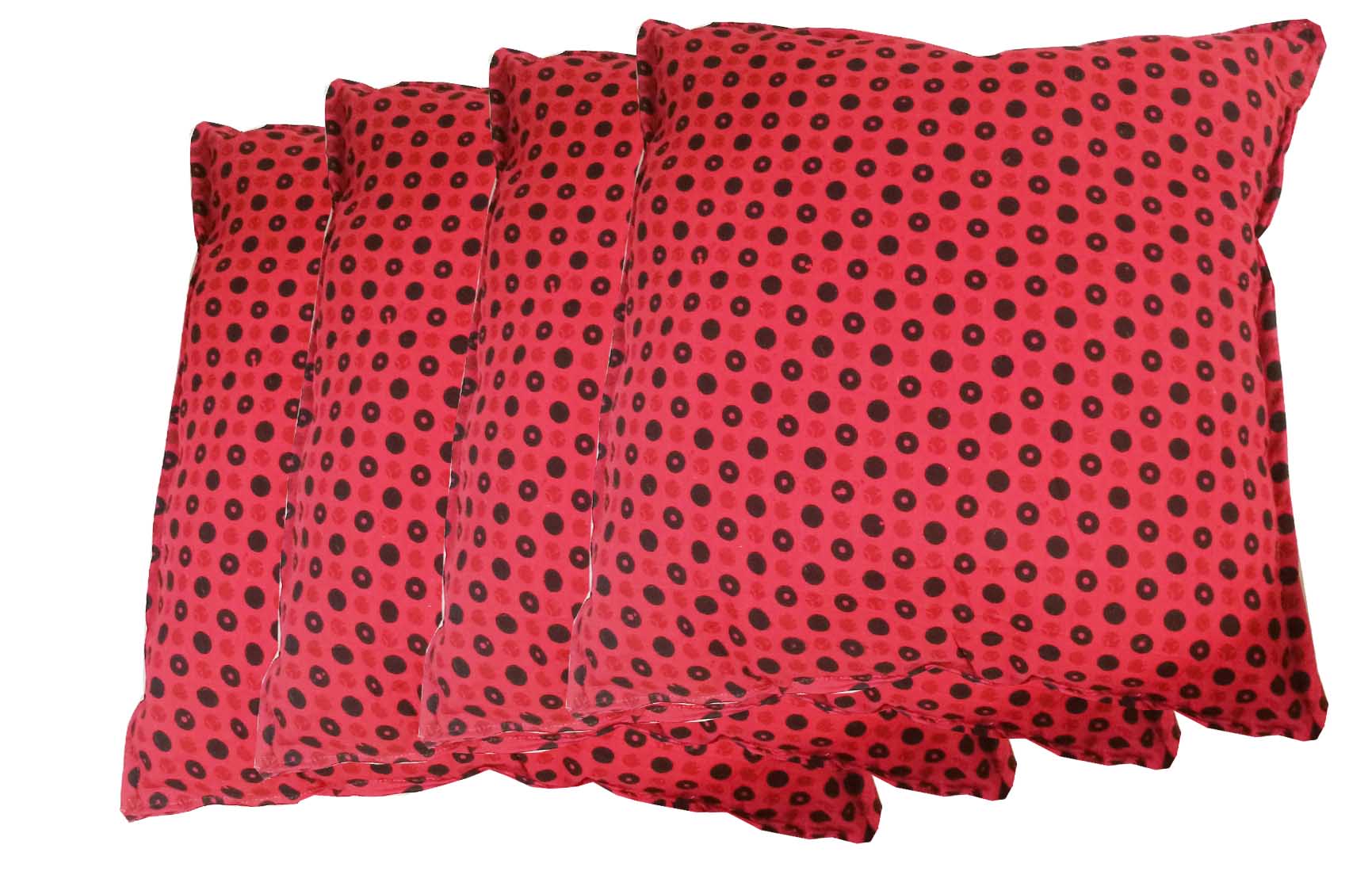 Handmakers Cotton Square Chair Pad Seat Cushion (18 inch X 18 Inch, Red)