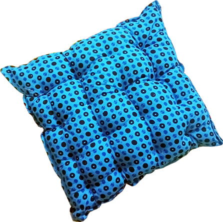 Handmakers Cotton Cushion with Square sahape for Chair  Seat Cushion (18 inch X 18 Inch, Blue)