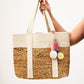 Handmakers Pure Jute handbag for women with white Beige Color set