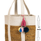 Handmakers Pure Jute handbag for women with white Beige Color set