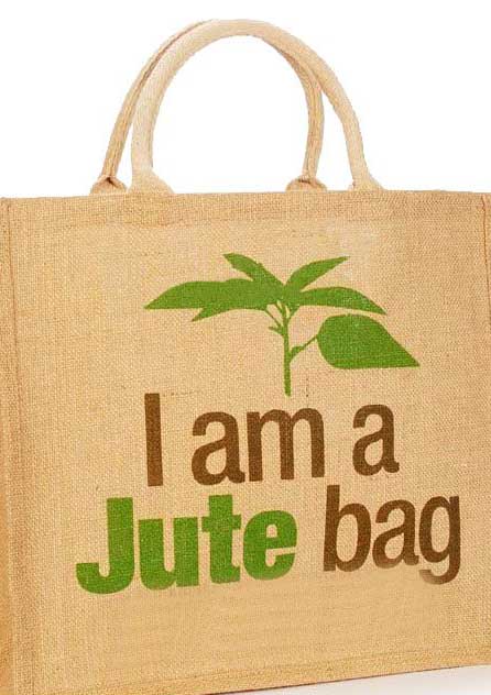 Natural Jute bag with print design (Set of 2)