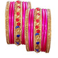 Enthic Traditional Rajasthani Bradal And Partywear Lac Bangles For Women in Yellow Color set of (7+7)