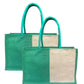 Natural Jute Handbag With Multicolor (Set of 2)