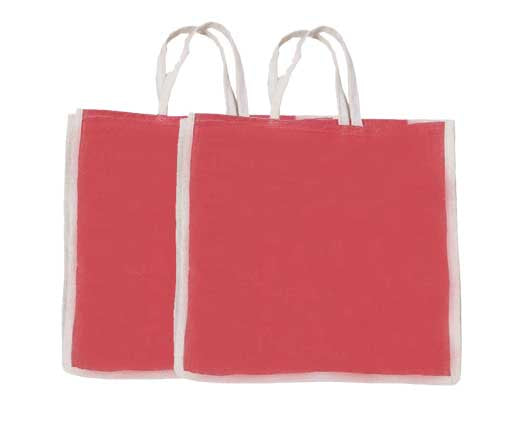 Natural handmade pure Red jute bag with Rectangular Shape (Set of 4)