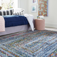 Jute Floor Mat With Beige and Blue Rectangular Shape- 4 X 6 FT Carpet! Jeans and Jute rectangle shape carpet runner