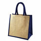 Natural Handmade Pure Jute Handbag With Blue color (Set of 2)Natural Handmade Pure Jute Handbag With Blue color (Set of 2)