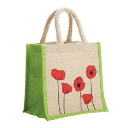 Natural handmade pure jute & Green with Flower Design (Set of 2)