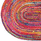 Jute and cotton multicolor oval shape carpet