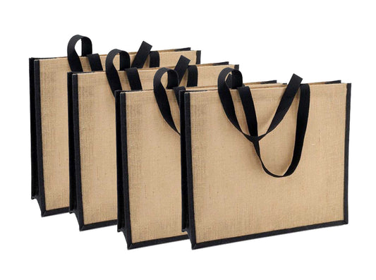 Natural Jute Cloth Handbag ( Set of 4 )