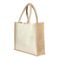Natural Handmade White and Beige Jute Bag ( 12X16Inch) Set of 2