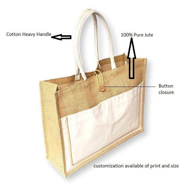 jute bag with button