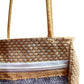 Handmakers Eco friendly Jute women sling bag with check print with grey cloth cotton