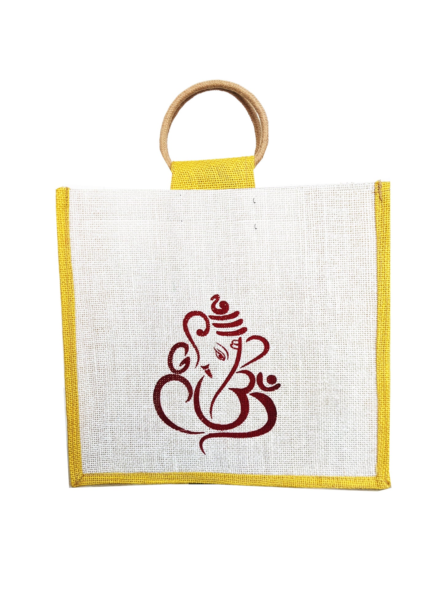 Personalized Jute Bags for Weddings 3-Pack Black, Red, and Yellow Color Combination